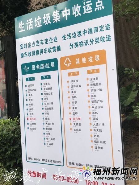 福州市首條生活垃圾“黨建宣傳欄公交化”收運路線現(xiàn)身馬