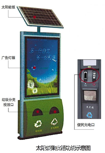 Fi、能充電 太陽廣告垃圾箱能果皮箱將現(xiàn)冰城