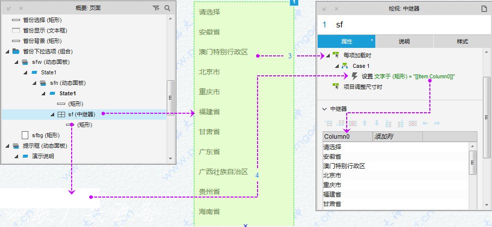 Axure教程：省市縣三級(jí)滾動(dòng)燈箱聯(lián)動(dòng)選擇（全國(guó)省市區(qū)數(shù)據(jù)